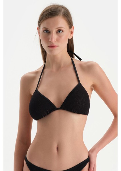 Siyah-Pembe Üçgen Küçük Bikini Üst indirimleri