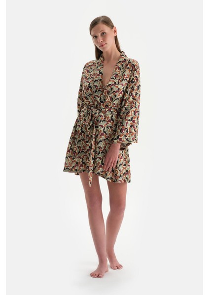 Kahverengi Kısa Kimono