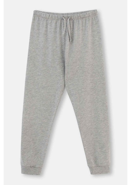 Gri Melanj Mıckey Mouse Lisanslı Bisiklet Yaka Uzun Kollu Pijama Takımı indirimleri