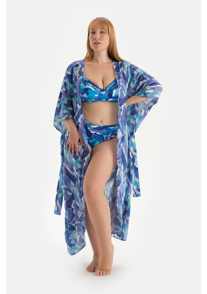 Mavi Kısa Kimono