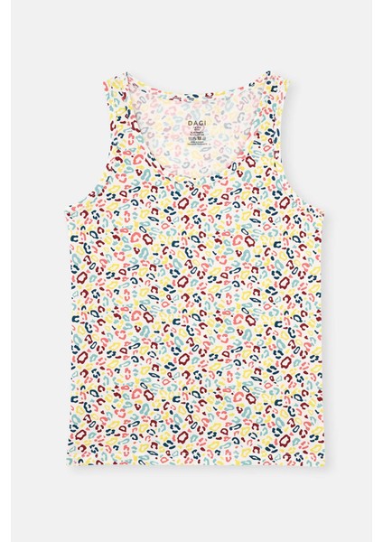 Beyaz Desenli Yeşil 2 Li Kalın Askılı Atlet modelleri