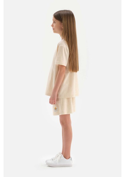 Bej Doğal Renkli Unısex Havlu Şort modelleri