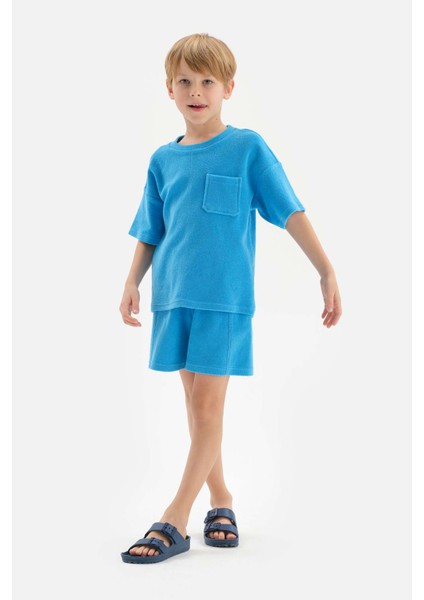 Mavi Erkek Çocuk Havlu Şort
