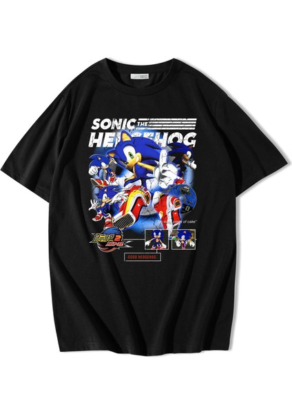 Unisex Oversize Blue Sonic The Hedgehog Blue T-Shirt