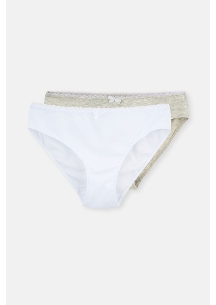 Beyaz -Gri 2 Li Slip