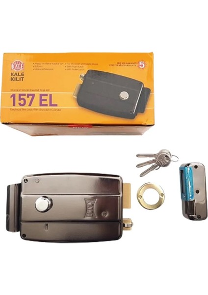 Kale 157EL/14 Elekt.trajlı Kilit 14CM Siyah-Krom fiyatları