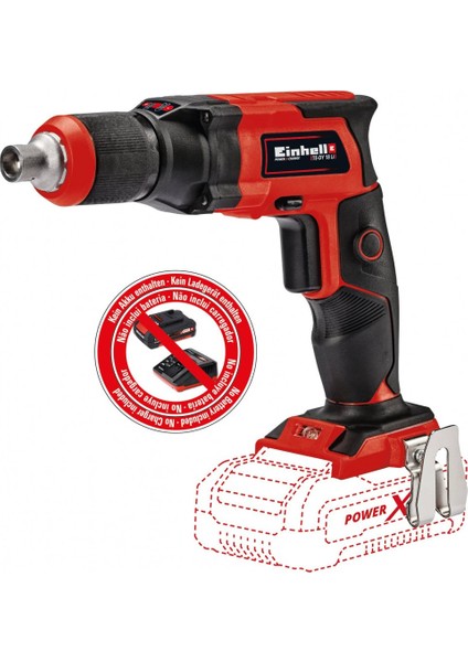 Akülü Alçıpan Vidalama TE-DY 18 Li-Solo Power X-Change (Lityum-İyon, 18 V, 4000 dev/dk, Derinlik Mesnedi, Sürekli Çalışma, Akü ve Şarj Cihazı dahil değildir, Çanta dahildir) - 4259980