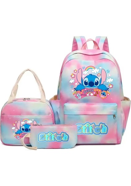 Dikiş Büyük Kapasiteli Sırt Çantası Seti, Karikatür Anime Schoolbag, Çocuk Kız Seyahat Sırt Çantası Öğle Yemeği Çantası ve Kalem Çantası Renk: Dikiş 3pcs-F ile (Yurt Dışından)