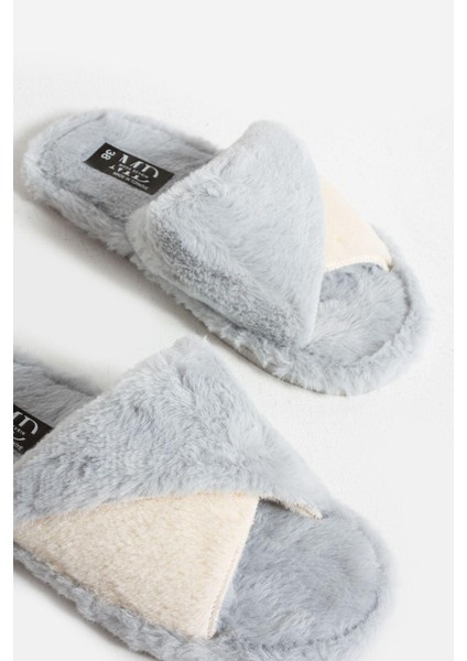 Gri Kışlık Dikişli Taban Çinçila Peluş Kumaş Burgu Terlik Sessiz Taban Ev Terliği indirimleri