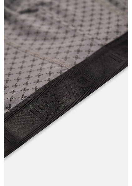 Açık Gri-Gri 3'lü Desenli Micro Modal Boxer