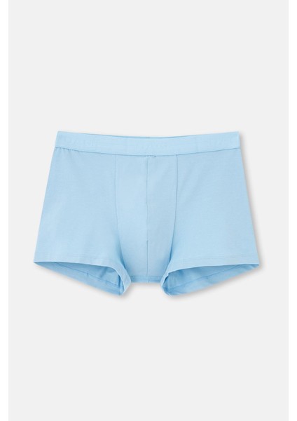 Açık Mavi 5210 Düz Pamuk Boxer