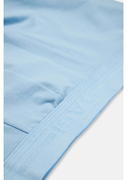 Açık Mavi 5210 Düz Pamuk Boxer