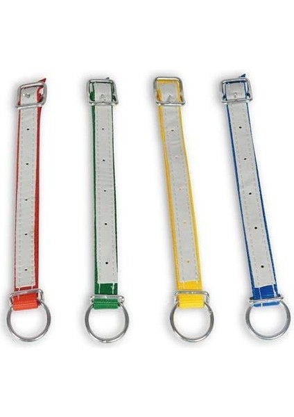 Küçükbaş Boyun Kayışı Delikli Derili (Kırmızı - 60 Cm)