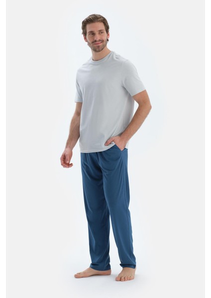 Indigo-Füme Indıgo- Pamuk Modal Örme Ikili Pijama Altı modelleri