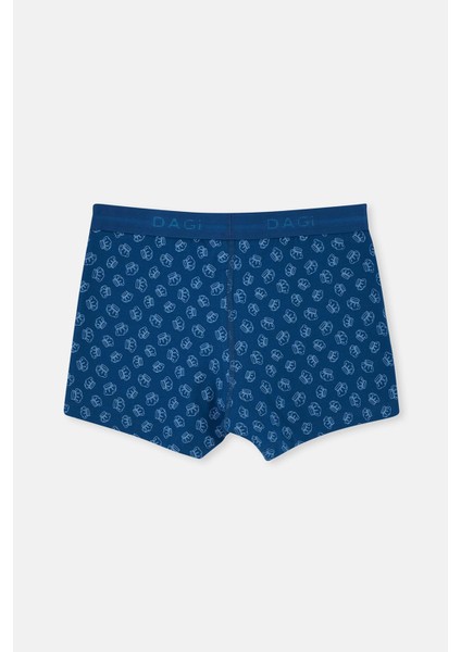 Lacivert 2'li Desenli Pamuk Boxer modelleri