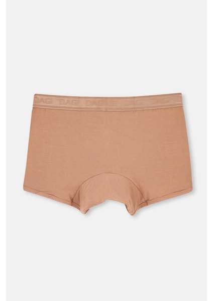 Açık Kahve-Lacivert 2'li Düz Micro Modal Boxer modelleri