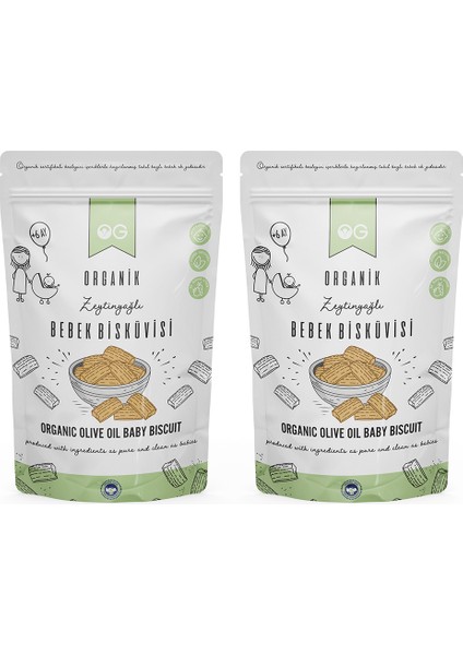 2'li Organik Bebek Bisküvisi 2x300 Gr +6 Ay