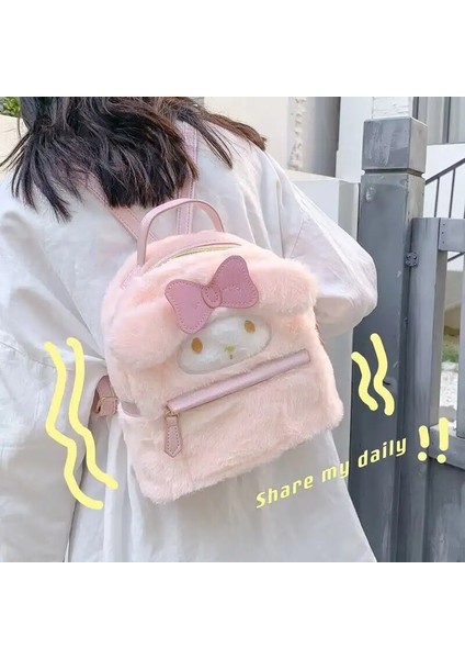 Kawaii Karikatür Peluş Pembe Yay Benim Melodisi Kız Sırt Çantası Büyük Kapasiteli Öğrenci Sevimli Sinnamoroll Backpackcolor: Cinnamoroll (Yurt Dışından)