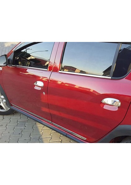 Dacia Sandero Stepway Uyumlu 2012-2020 Krom Cam Çıtası 4 Parça Paslanmaz Çelik