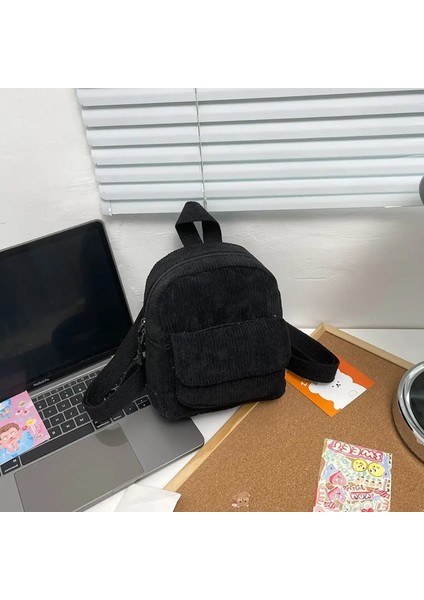 Moda Kadın Mini Sırt Çantası Düz Renk Kadife Küçük Sırt Çantaları Kadın Gündelik Açık Hava Gezintisi Sırt Çantası Okul Baskpack Kızlar Için: Pembe (Yurt Dışından)