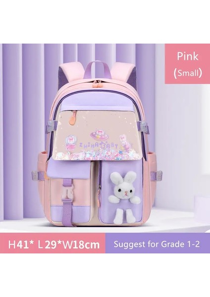 Sevimli Okul Sırt Çantası Kızlar Okul Çantası Su Geçirmez Kitap Çantası Öğrenci Sırt Çantası Birçok Cepli Ilköğretim Okul Çantaları Çocuk Rakibe: 2230 Küçük Pembe (Yurt Dışından)