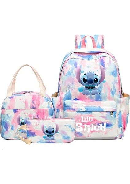 Disney Lilo Stitch Ilköğretim Okulu Çantası 3pcs/set Çocukların Karikatür Sırt Çantası Erkek Kızlar Anime Kawaii Karikatür Okul Çantası Mochila Renk: Resim ile Aynı (Yurt Dışından)