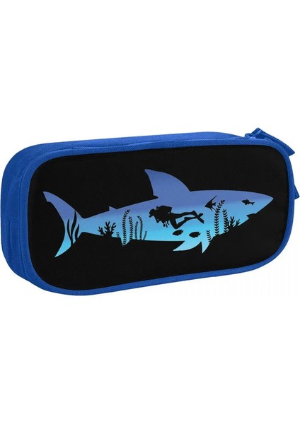 Köpekbalığı Diverji Tüplü Dalış Dalış Pencil Kılıf Güzel Deniz Ekipmanı Kalem Çantaları Kız Çocuk Büyük Öğrenciler Okul Kozmetik Pencil Penciasescolor: 2black (Yurt Dışından)