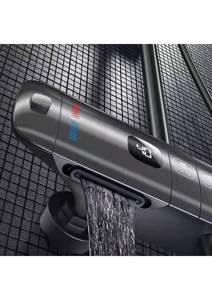 Neptün Grey Termostatik Dijital Duş Seti