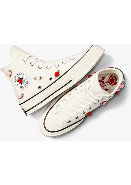 Chuck 70 Roses Unisex Krem Sneaker