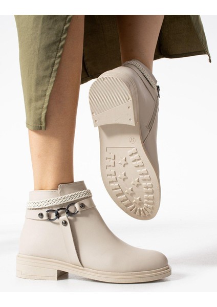 Kadın Bej Fermuarlı Bot fiyatları