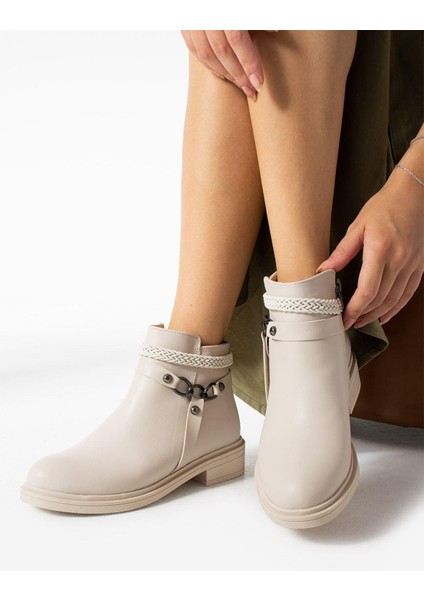 Kadın Bej Fermuarlı Bot modelleri