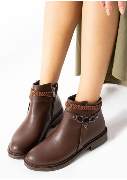 Kadın Kahverengi Fermuarlı Bot modelleri