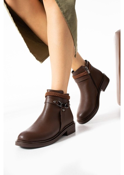 Kadın Kahverengi Fermuarlı Bot fırsatları