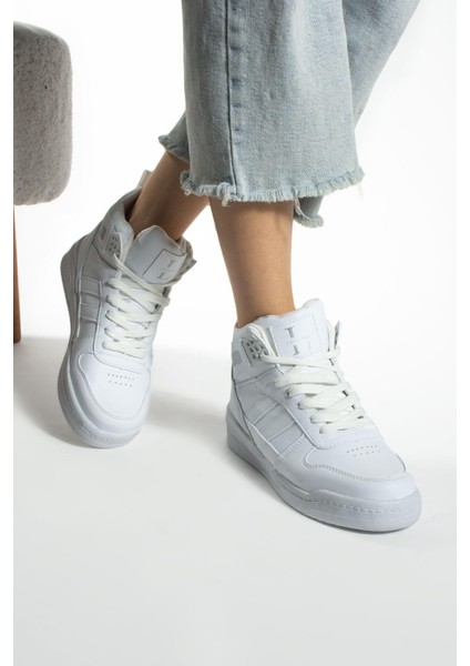 Kadın Lubrand Beyaz Bilekli Spor Ayakkabı Basket Ayakkabısı Düz Tabanlı Şık ve Dayanıklı modelleri