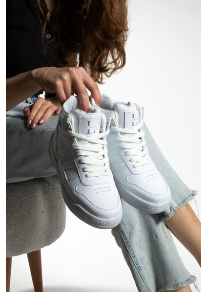 Kadın Lubrand Beyaz Bilekli Spor Ayakkabı Basket Ayakkabısı Düz Tabanlı Şık ve Dayanıklı indirimleri