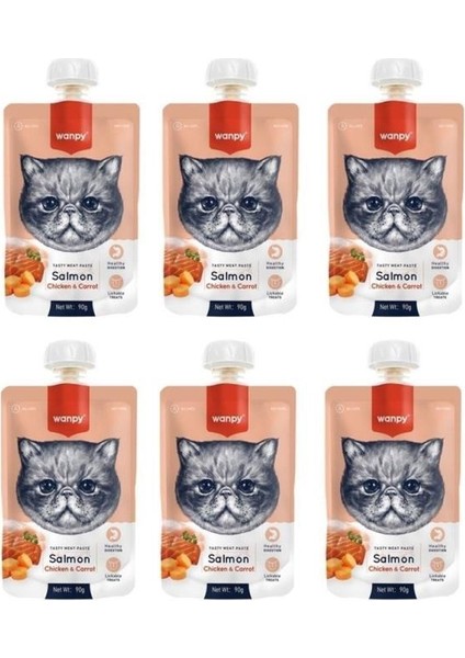 Taze Somon & Tavuklu Kedi Et Ezmesi 90 Gr. x 6 Adet