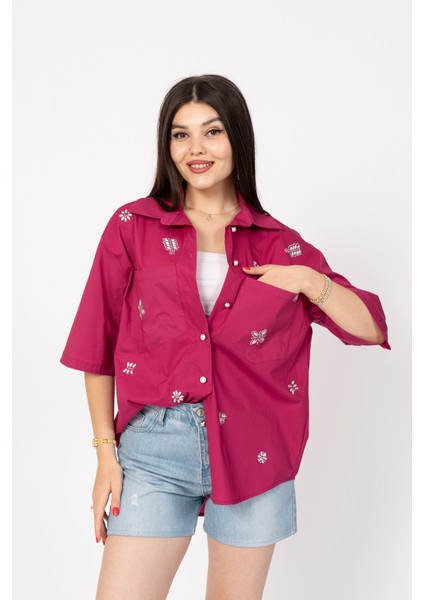 Taş Baskılı Uzun Viskon Gömlek 70035 fiyatları