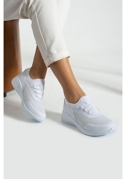 Beyaz Anatomik Esnek Taban Slip-on Spor Ayakkabı Günlük Sneaker fiyatları