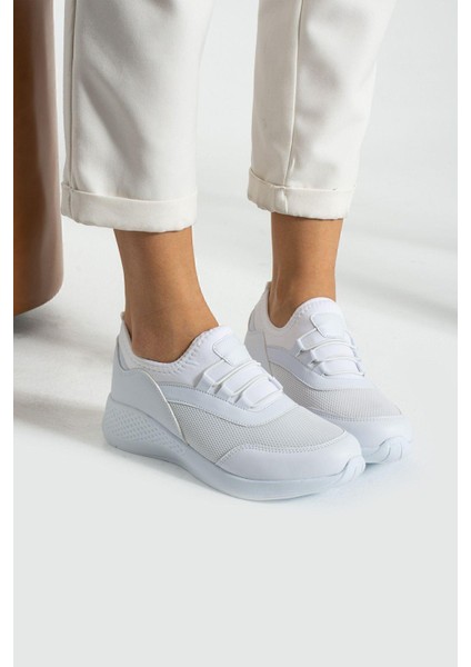 Beyaz Anatomik Esnek Taban Slip-on Spor Ayakkabı Günlük Sneaker fırsatları