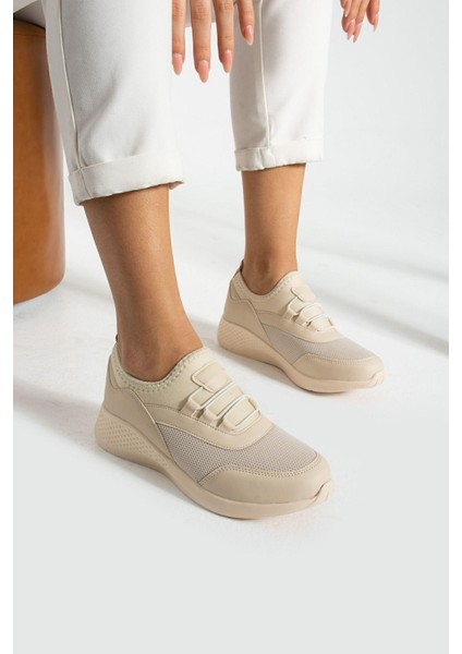 Bej Anatomik Esnek Taban Slip-on Spor Ayakkabı Günlük Sneaker modelleri