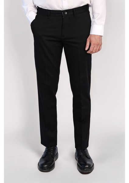/ Regular Çino Pantolon/ Siyah