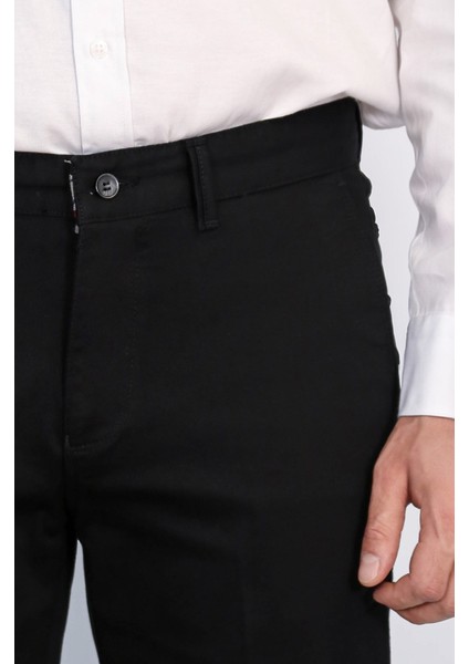 / Regular Çino Pantolon/ Siyah