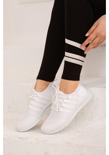 Beyaz Triko Spor Ayakkabı Yürüyüş Ve Koşu Ayakkabısı modelleri