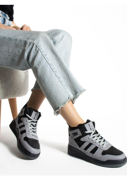 Gri Bilekli Spor Ayakkabı Basket Ayakkabısı fırsatları
