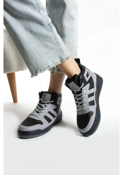 Gri Bilekli Spor Ayakkabı Basket Ayakkabısı indirimleri