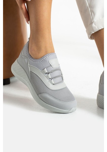 Buz Gri Anatomik Esnek Taban Slip-on Spor Ayakkabı Günlük Sneaker
