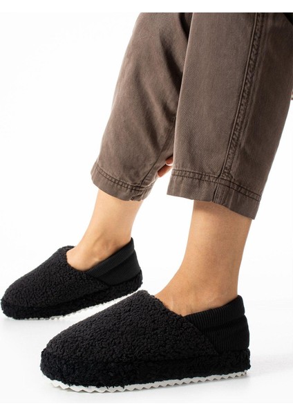 Siyah Arkası Lastikli Havlu Kumaş Ev Ayakkabısı Ev Botu Panduf (ÜRÜN GELİŞTİRİLMİŞTİR) fiyatları