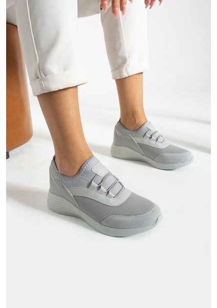 Buz Gri Anatomik Esnek Taban Slip-on Spor Ayakkabı Günlük Sneaker fiyatları
