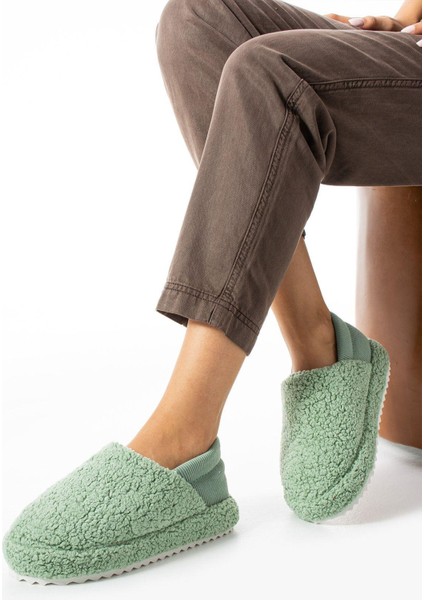 Yeşil Arkası Lastikli Havlu Kumaş Ev Ayakkabısı Ev Botu Panduf (ÜRÜN GELİŞTİRİLMİŞTİR) modelleri