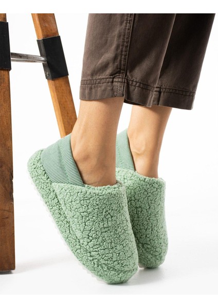Yeşil Arkası Lastikli Havlu Kumaş Ev Ayakkabısı Ev Botu Panduf (ÜRÜN GELİŞTİRİLMİŞTİR) indirimleri